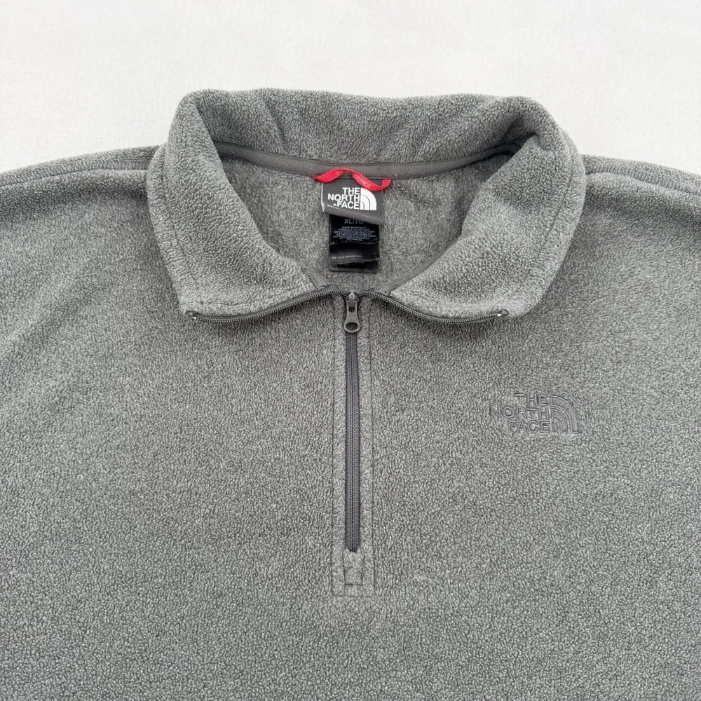 The North Face Gray TKA 100 Quarter Zip Fleece Pullover Jacket Charcoal Mens XL